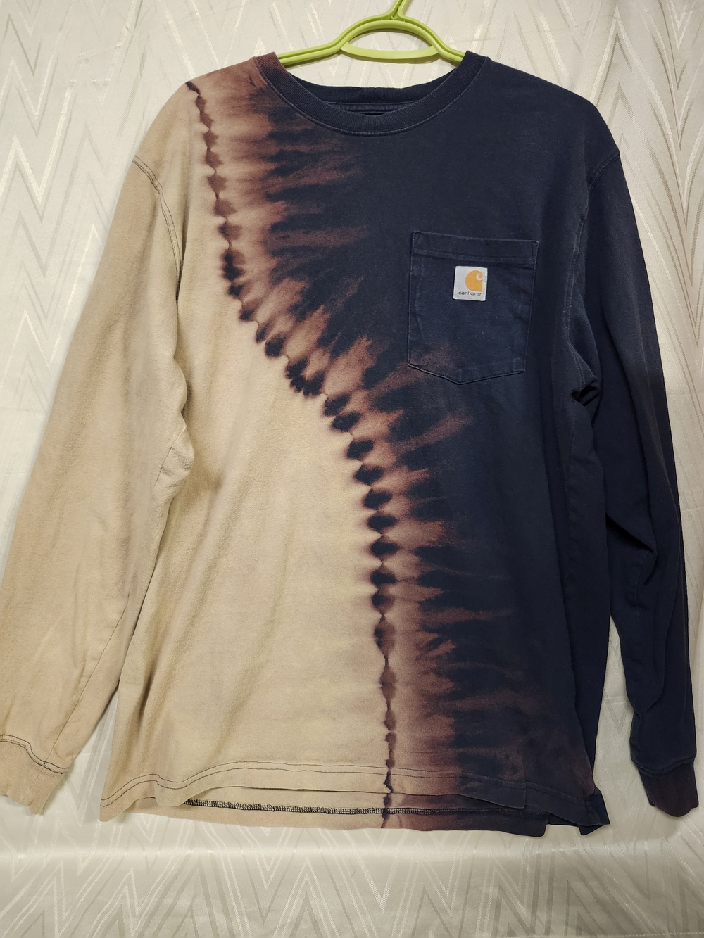 Carhartt Long-Sleeve Tie-Dye Pocket Tee - Black & Tan